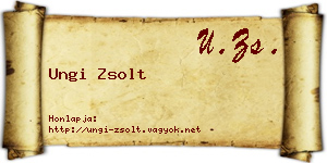 Ungi Zsolt névjegykártya